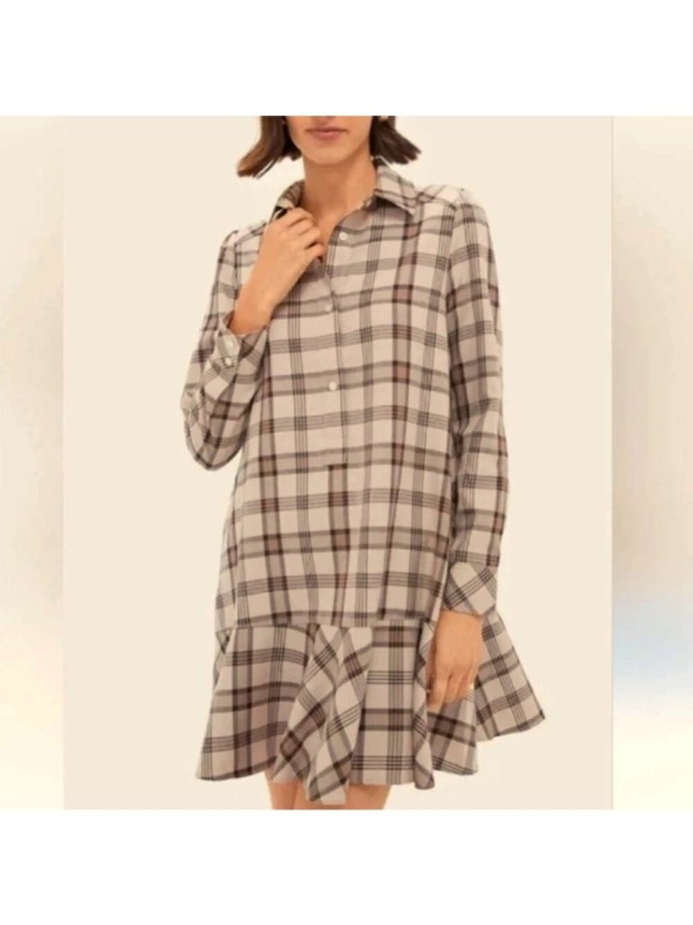 Tuckernuck Callahan Shirt Dress Brown Plaid Size Small NWT